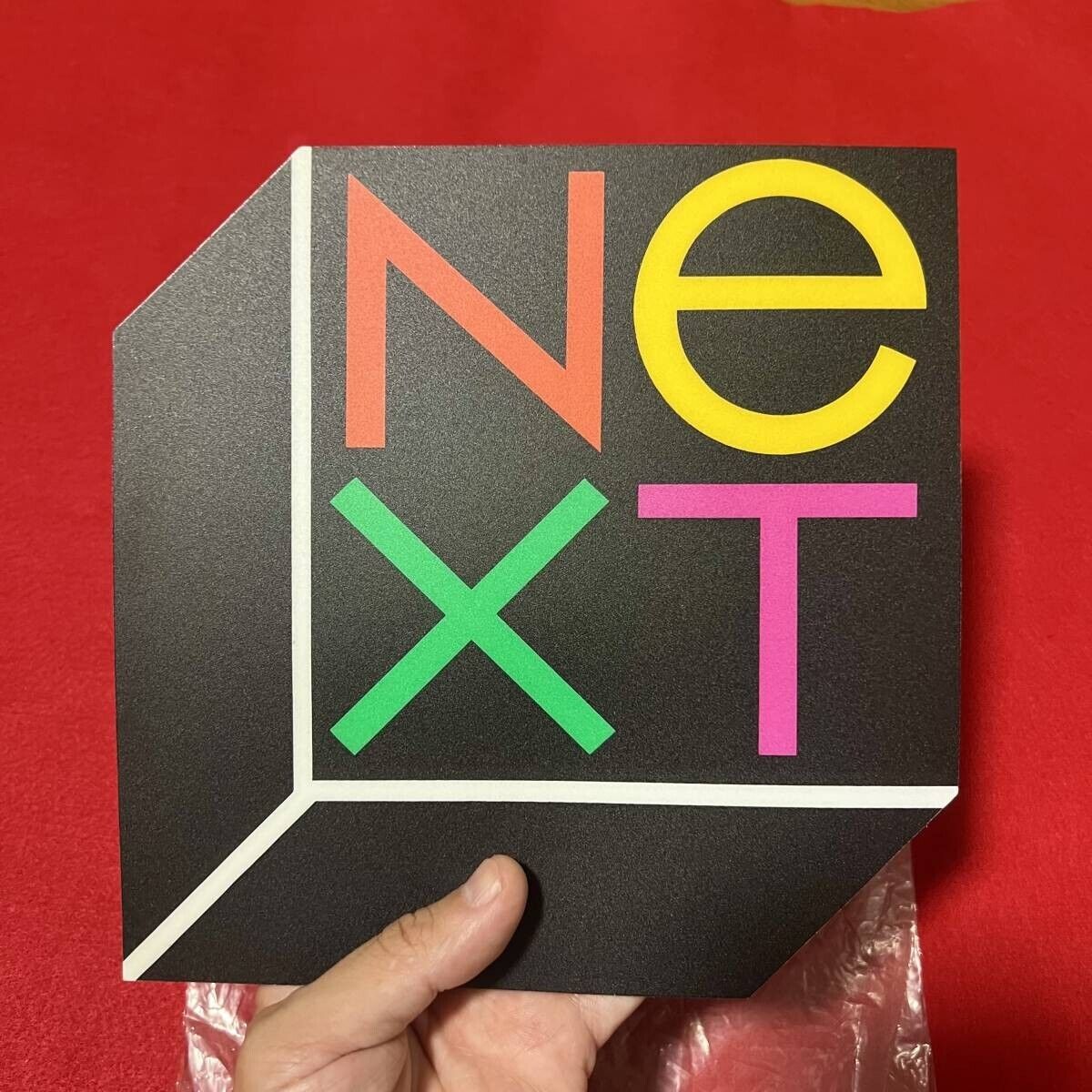 NOS Vintage Rare NeXT Computer Mouse pad Rainbow Logo Apple Think different NEW