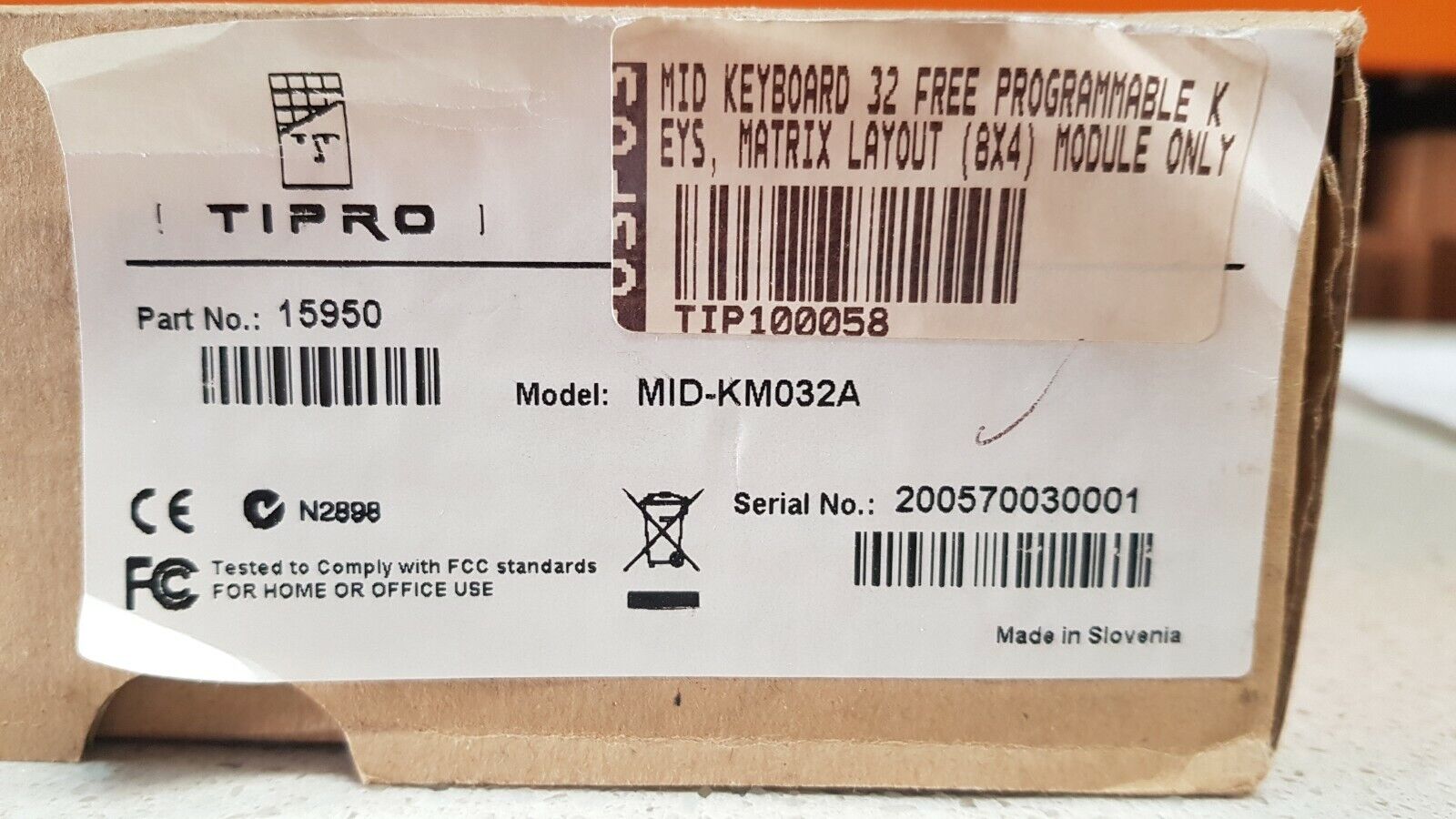 Genuine TIPRO MID KM032A Range Programmable Keyboard Module Brand New See Pics