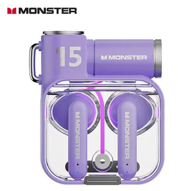 Monster XKT15 Wireless Bluetooth 5.3 Earphones TWS Gaming Earbuds RGB Flip Cover