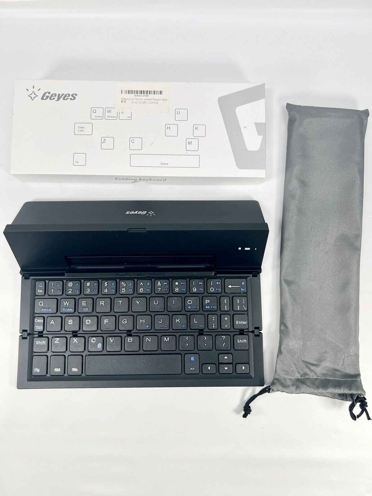 Geyes Folding Bluetooth Keyboard, Foldable Wireless Keyboard B06XXJVT8K Black
