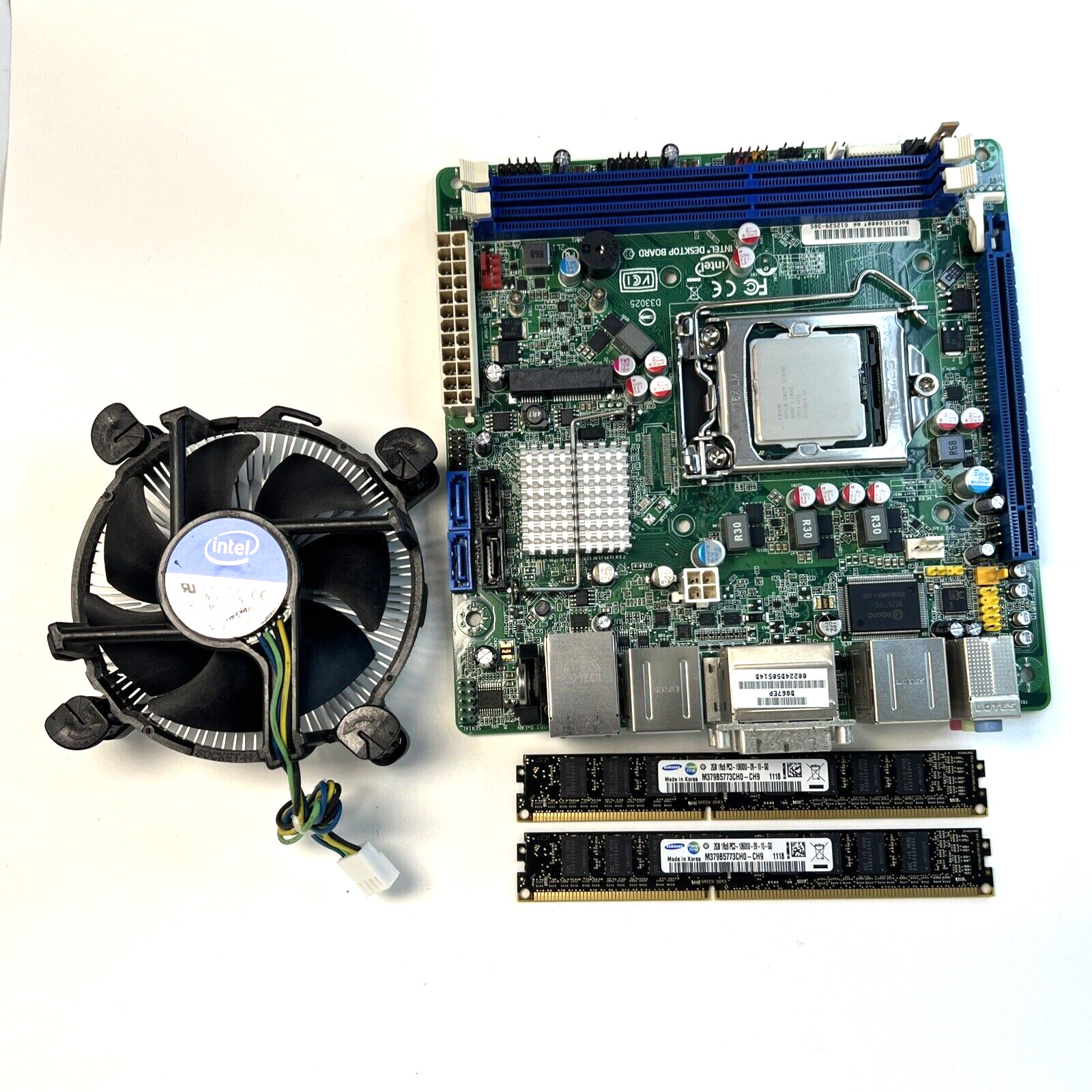 Intel DQ67EP  Motherboard G12529-305 w/Heatsink & CPU no I/O plate