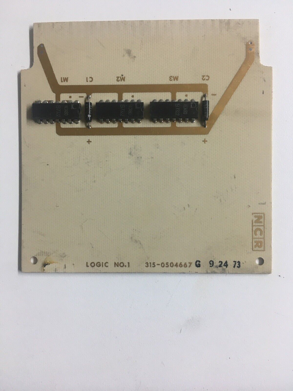 VERY RARE 1968 NCR SYSTEM 100 GOLD PLATED LOGIC NO. 1 CIRCUIT BOARD PCB CARD
