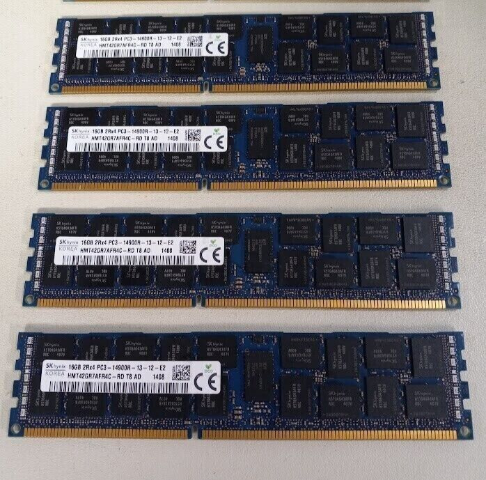 (4x16GB) SK Hynix 2Rx4 DDR3 PC3-14900R ECC Reg Server Memory RAM