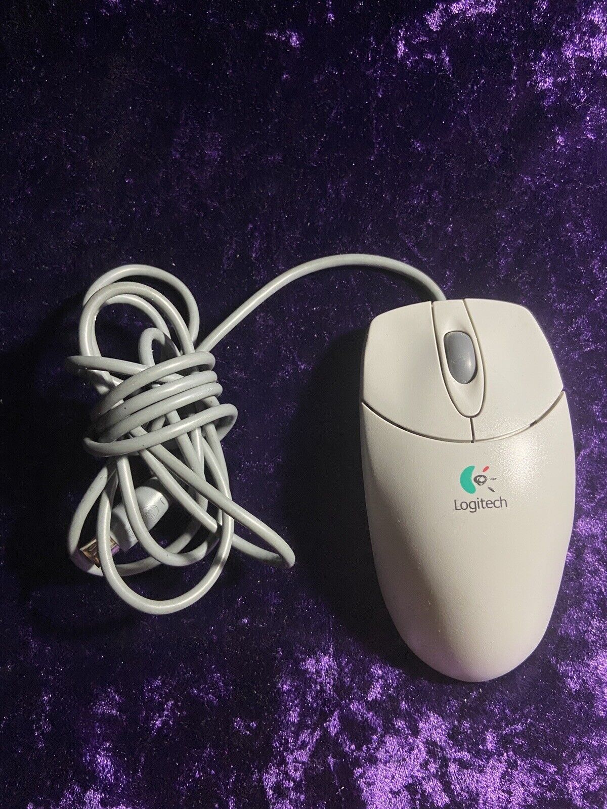 Vintage Logitech 2-Button Mechanical Trackball Mouse PS/2  M-S48 90s Retro