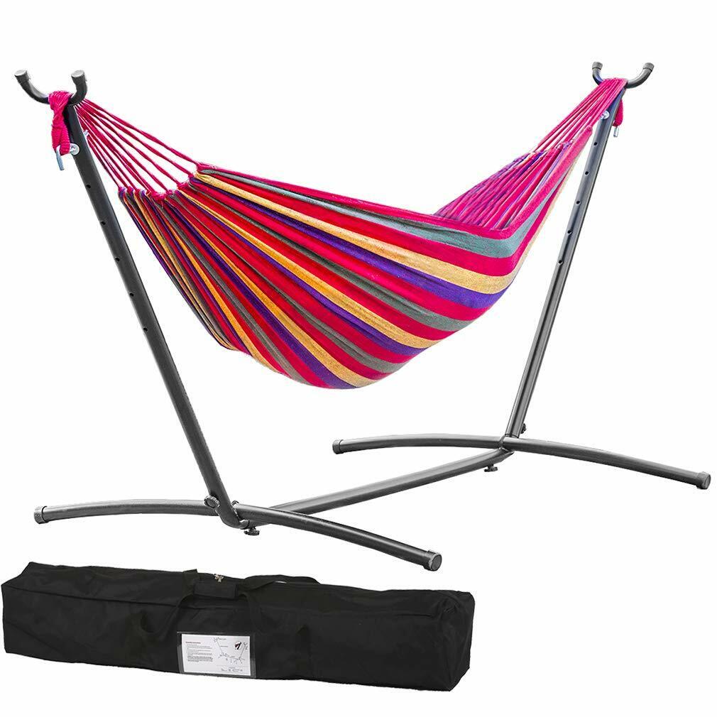 Double Hammock Stands Portable Hammock Stand Heavy Duty Steel Stand for Outdoor