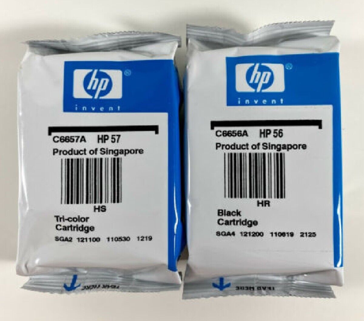 2 PACK HP 56 Black 57 Color Original C6656AN C6657AN Ink printer cartridge OEM