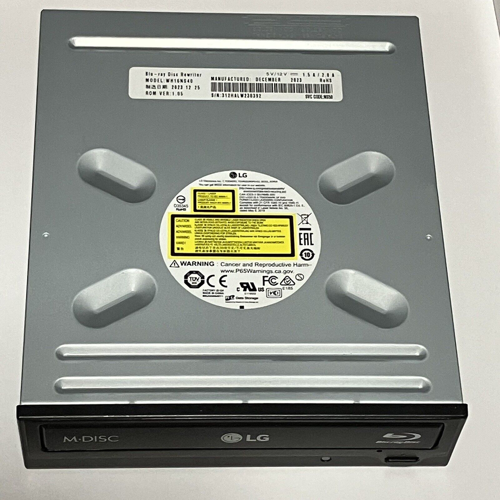 LG WH14NS40 14X Blu-ray SATA M-DISC CD DVD Internal Burner 3D BDXL Drive Writer
