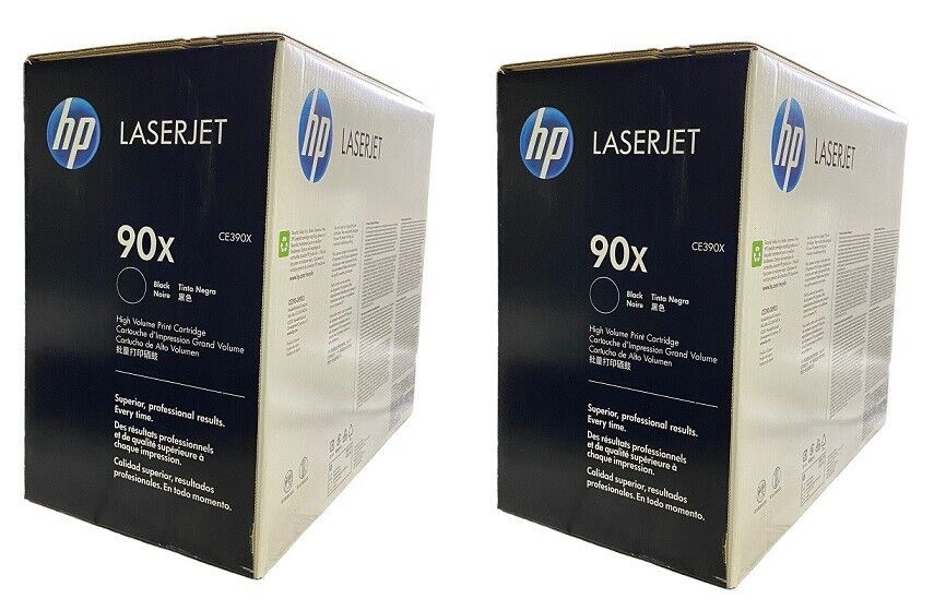 2 Genuine UNUSED HP 90X Toners Never Put into a Printer OPEN BOX UNUSED CE390X
