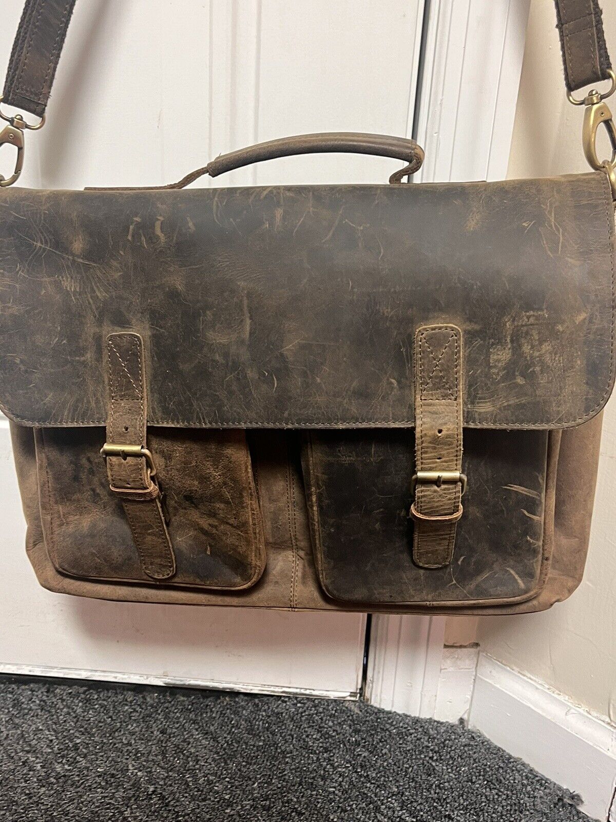 KomalC Buffalo Leather Laptop Bag