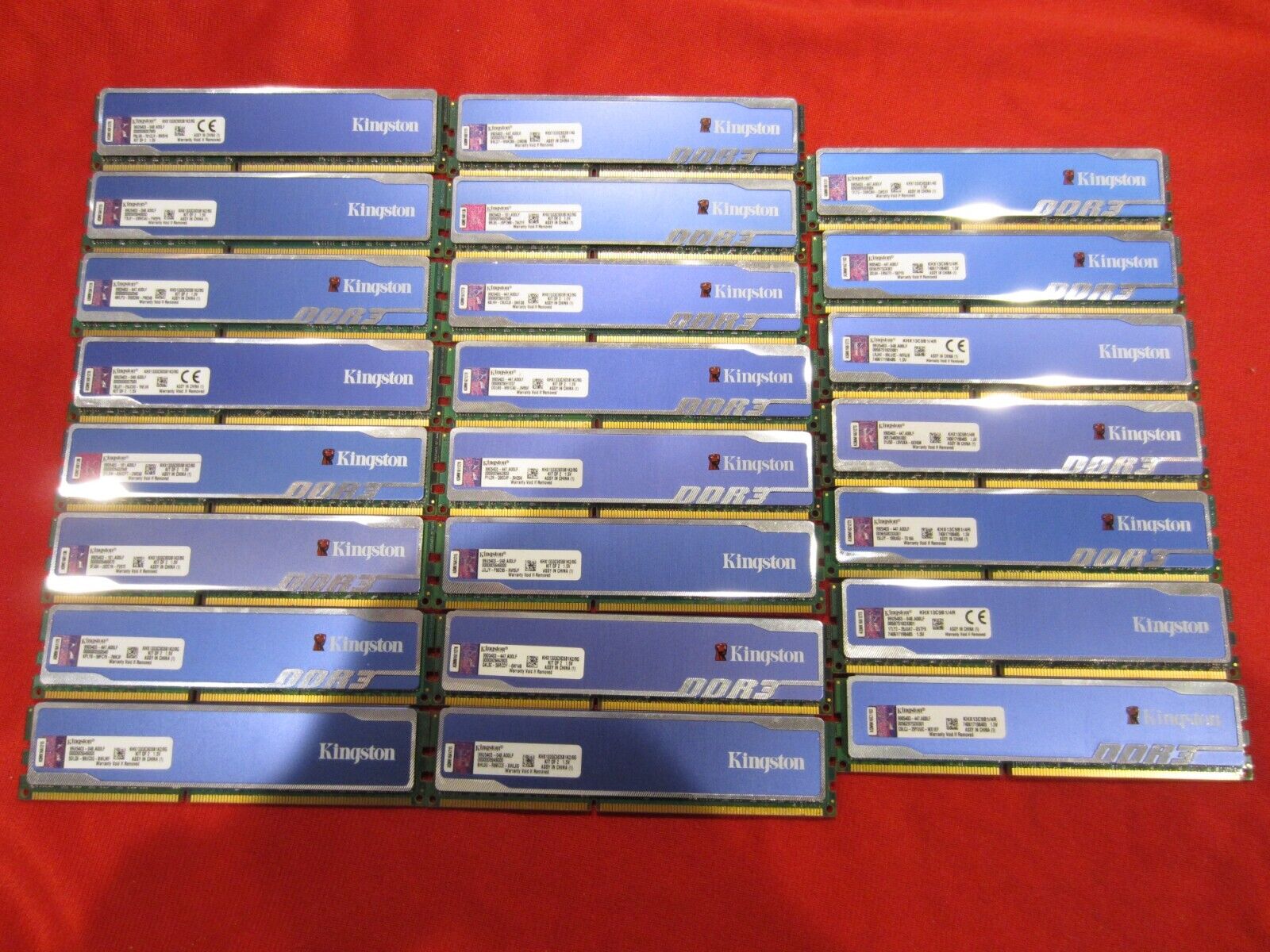 Lot of 23pcs Kingston HyperX 4GB PC3-10600 DDR3-1333Mhz Udimm Memory