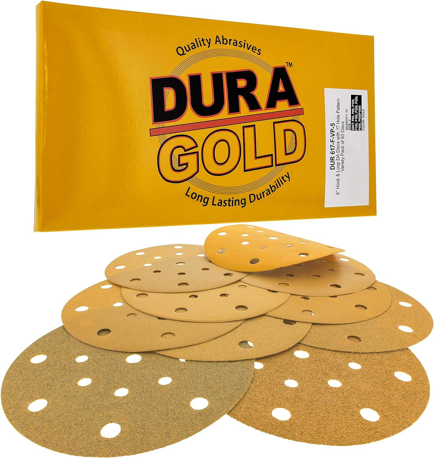 Dura-Gold Premium 60, 80, 100,120,180,220,320,400,600,1000 Grit 6\