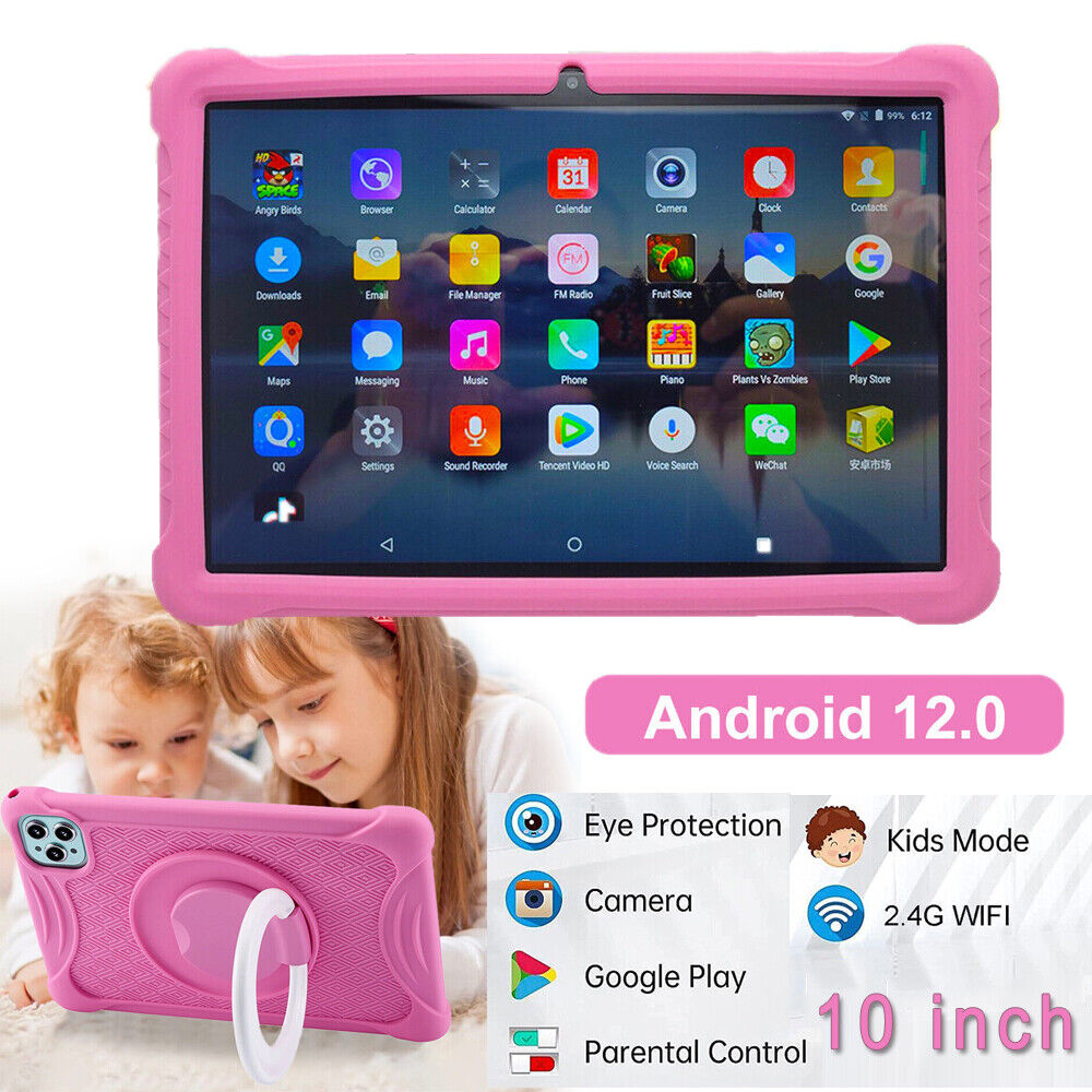 Kids Tablet 10in Android 12.0 Tablet Bluetooth Parental Control WiFi Dual Camera