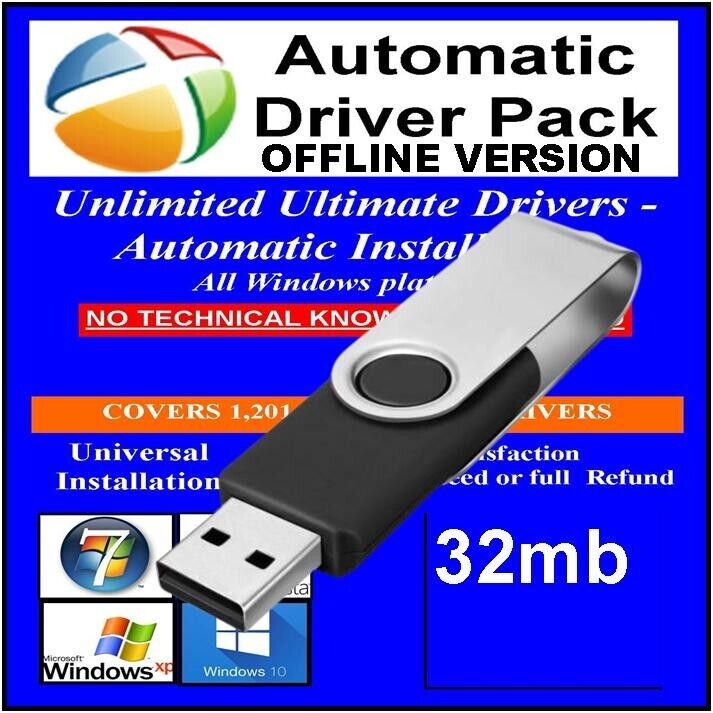 Windows Driver Pack Solutions OFFLINE Install Update XP 7/8/10/11 on 1x 32mb USB