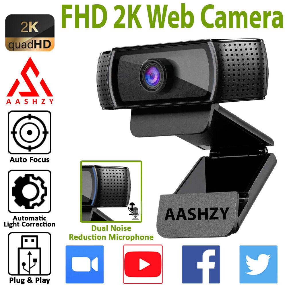 Webcam 1080p Autofocus Web Camera with Microphone FULL HD USB Web cam PC MAC USA