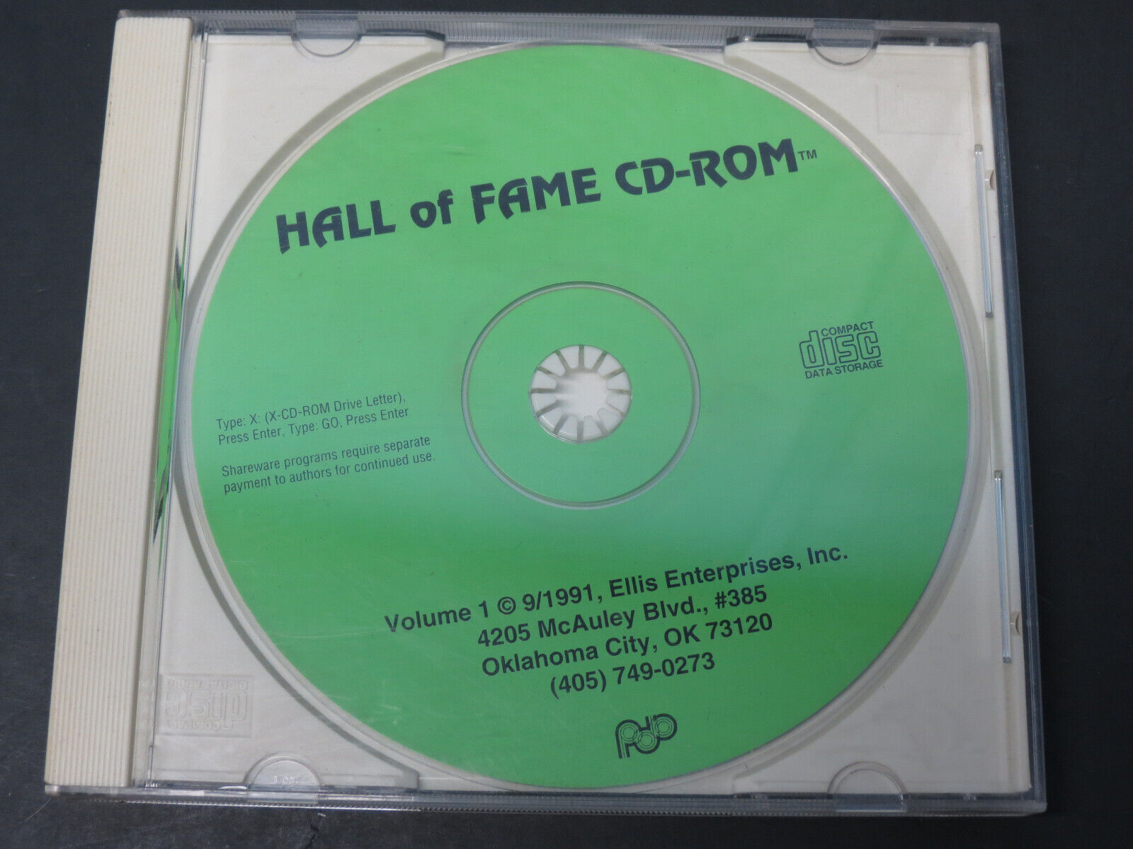 Vintage 1991 Hall Of Fame CD-Rom Volume 1 Software by Ellis Enterprises