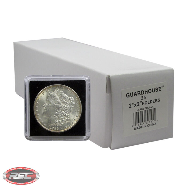 25 - GUARDHOUSE 2x2 TETRA PLASTIC SNAPLOCK COIN HOLDER for LARGE SILVER DOLLAR b