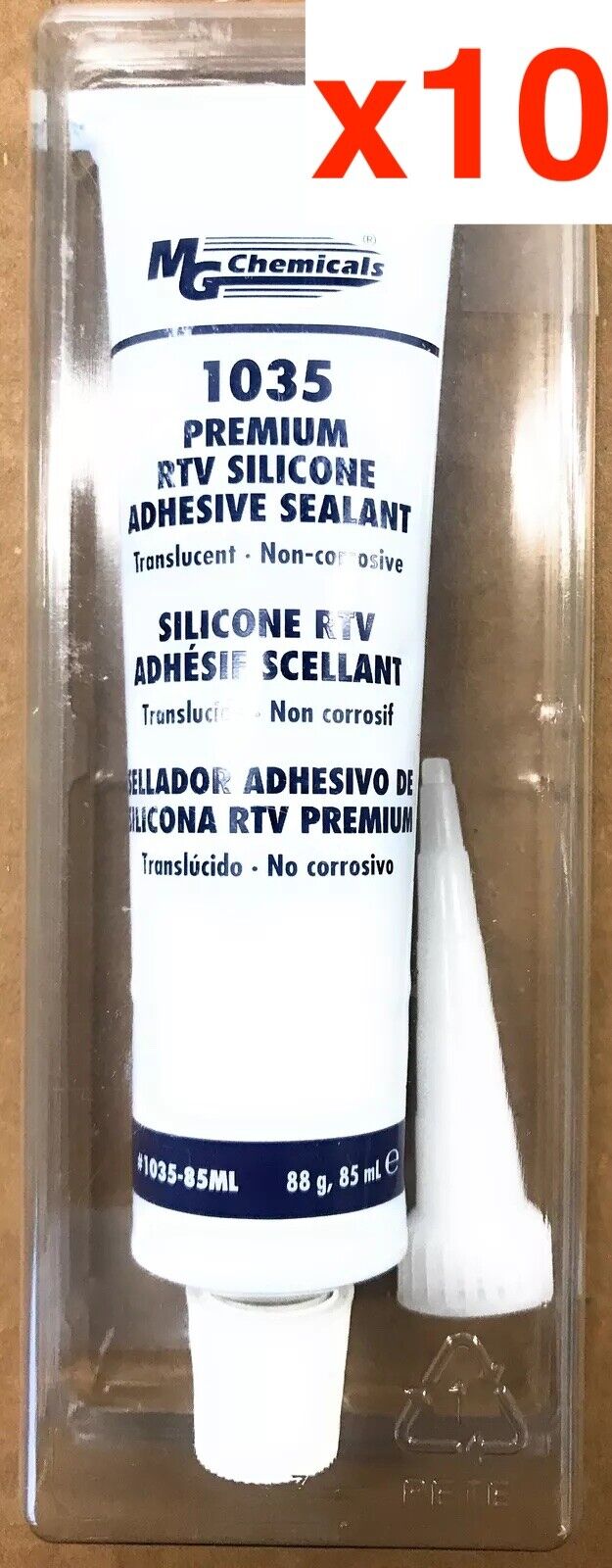Lot of 10 MG Chemicals 1035 Non Corrosive Translucent Silicone Adhesive Sealant