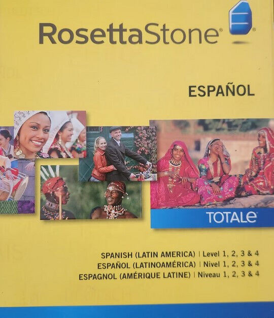 Rosetta Stone Latin America Spanish Levels 1 - 4 w/NEW Ear Plugs Head Set