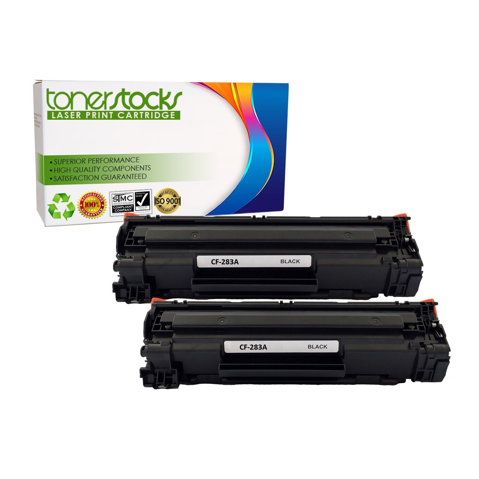 2 Pack CF283A 83A Black Toner Cartridge for HP LaserJet Pro MFP M127fw M125