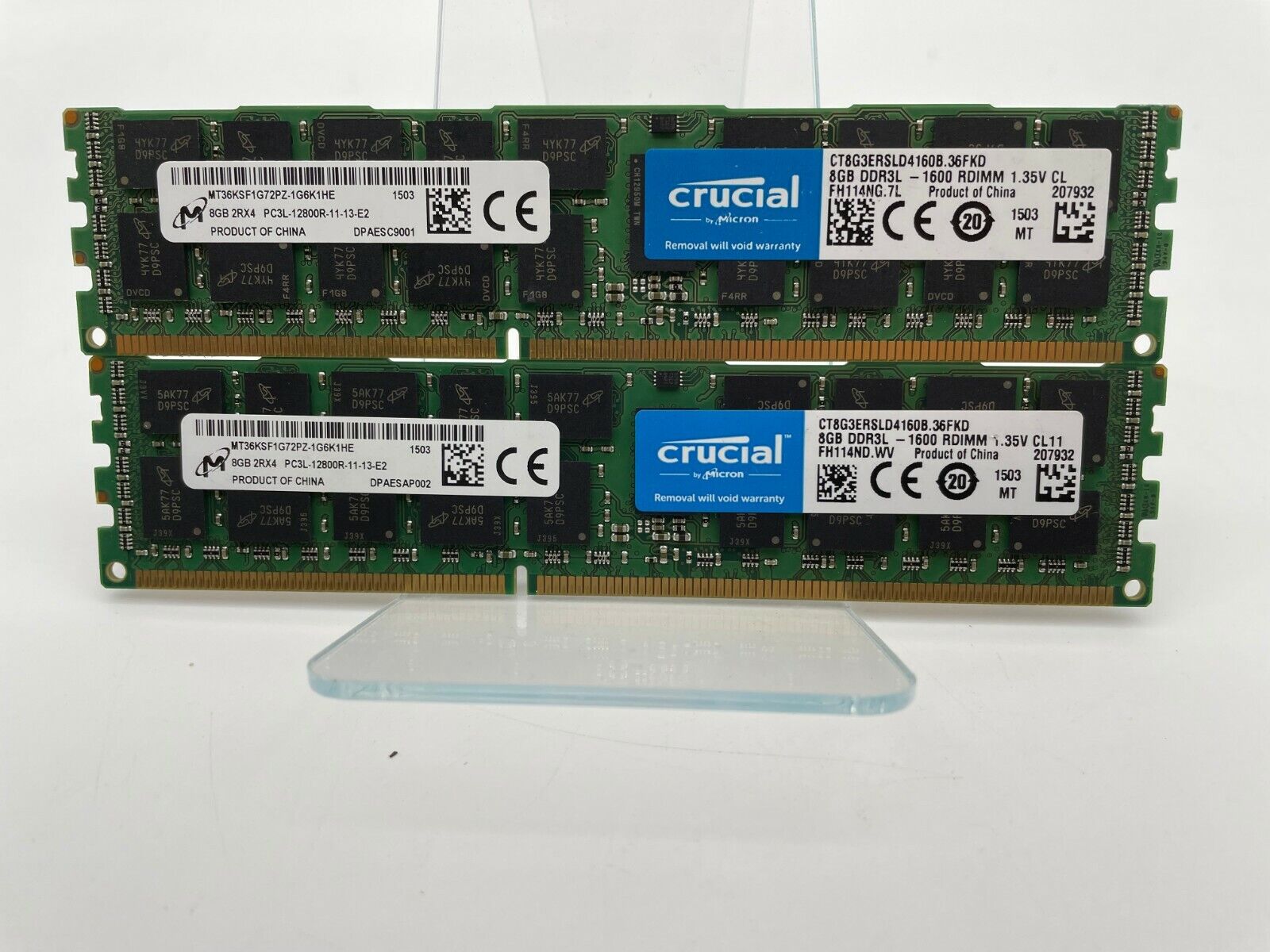 16GB (2x8GB) 2Rx4 PC3L-12800R DDR3 Server Memory RAM Micron Crucial