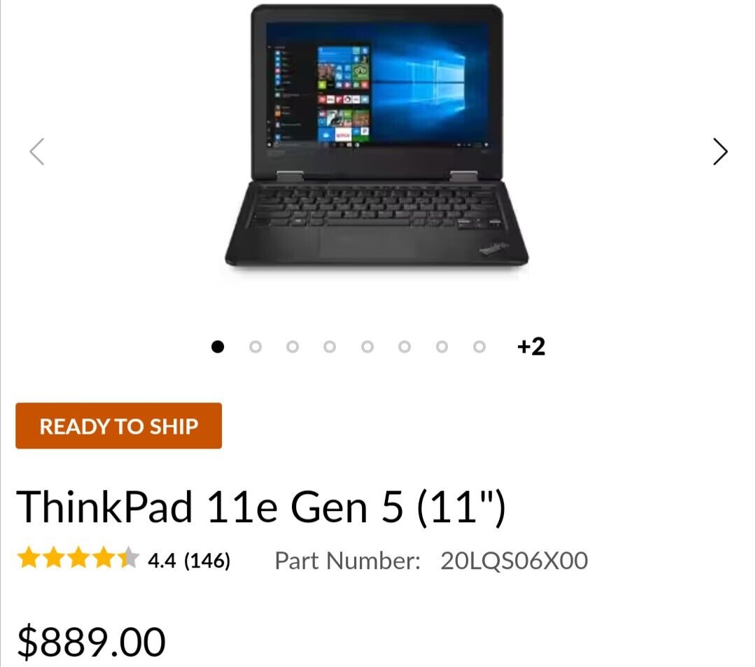 BRAND NEW UNOPENED Black Lenovo ThinkPad 11e Gen5 128 GB SSD 4 GB RAM 20LQS06X00