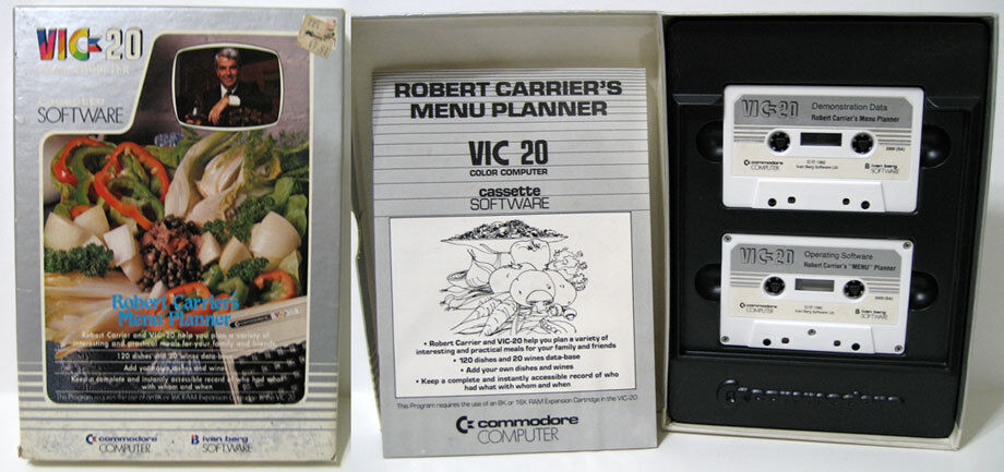 Commodore VIC 20 Cassette Software - Robert Carrier\'s - Menu planner c1982