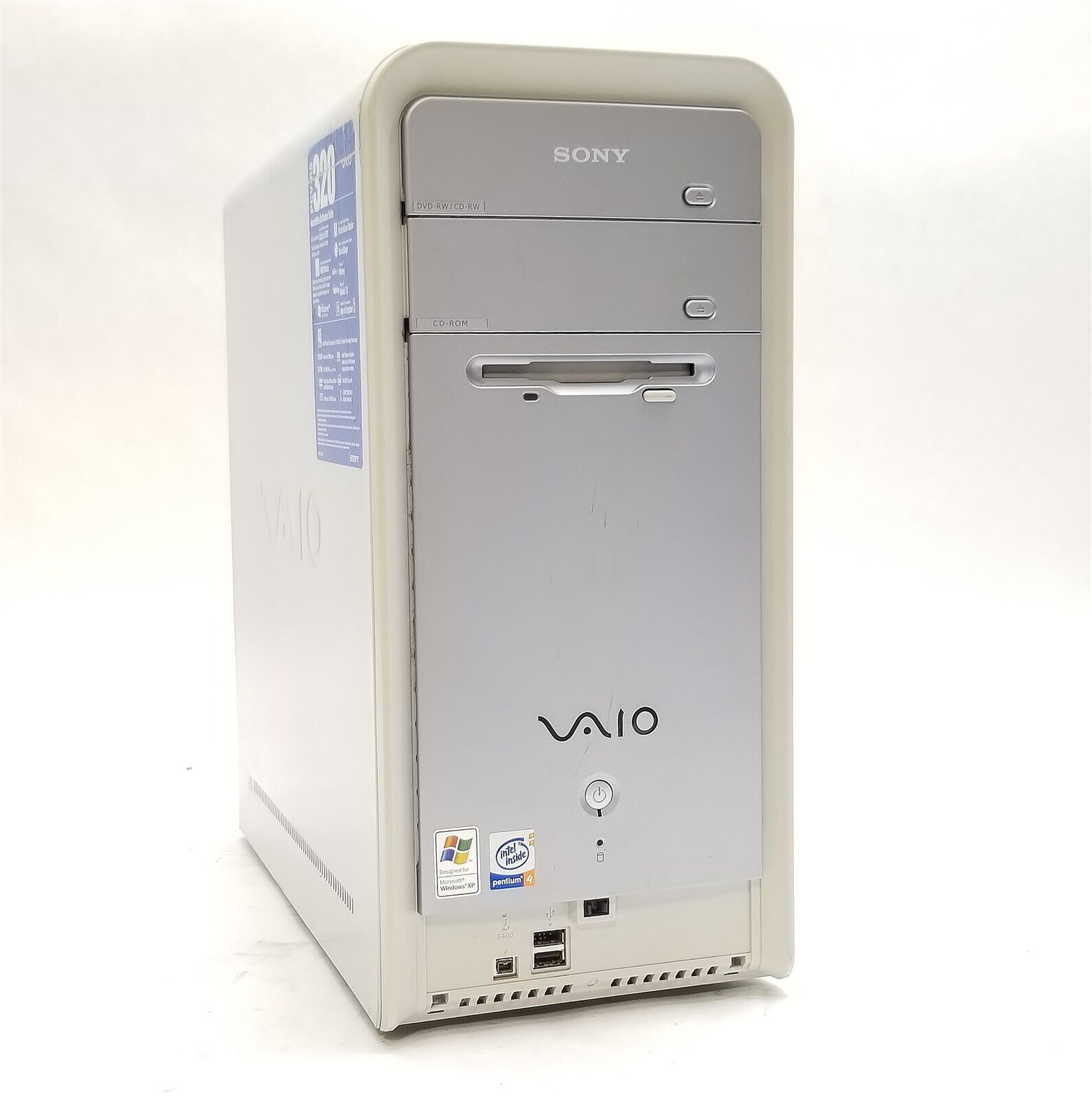 Vintage SONY VAIO PCV-RS320 PCV-2220 Pentium 4 2.6GHz 1536MB NO/HD Retro Desktop