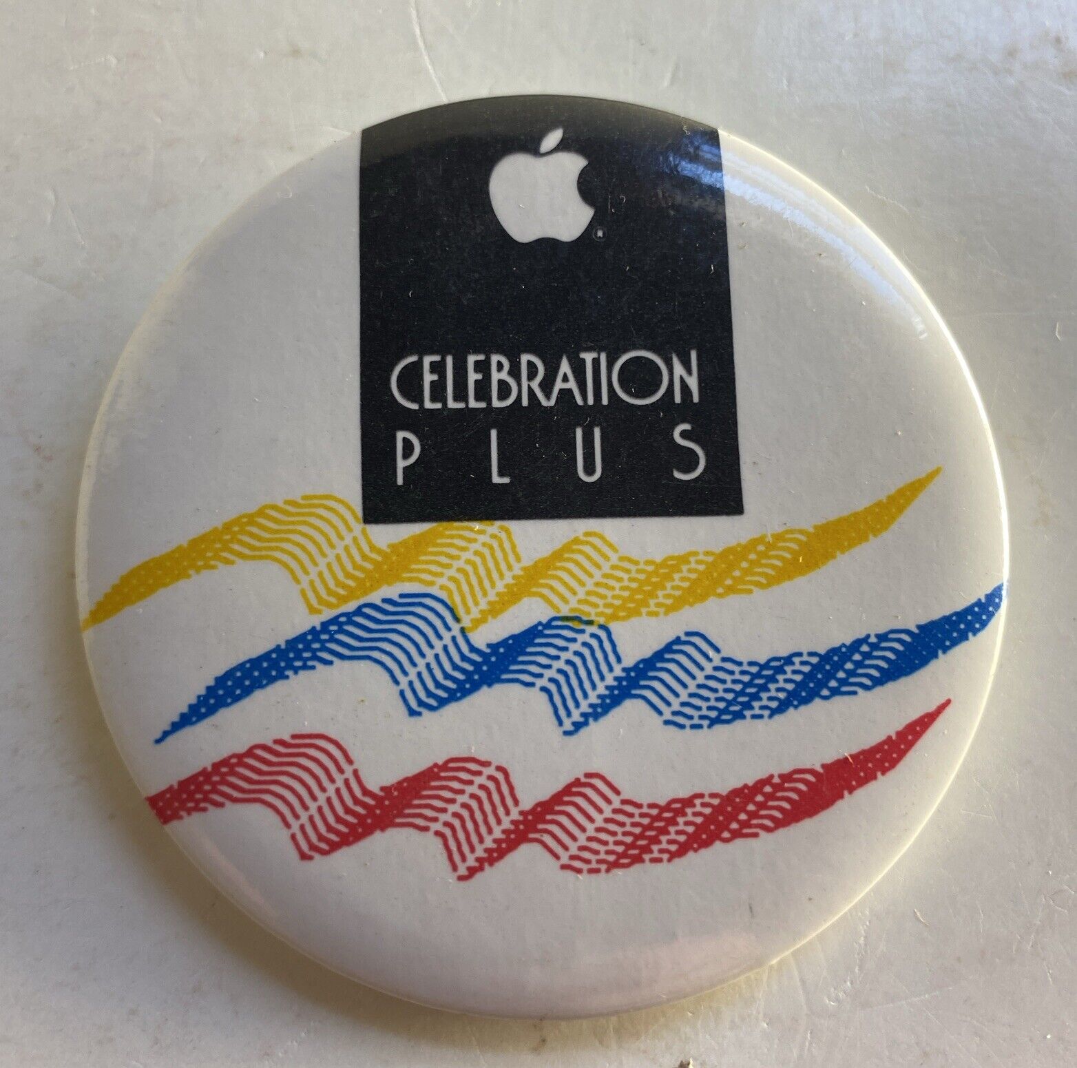 Vintage Apple Computer Pin Back Button, 1986 Macintosh Plus \