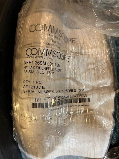 COMMSCOPE Andrew Solution  RFFT-36SM-001-75M  Optic Cable Assy, NEW on Reel