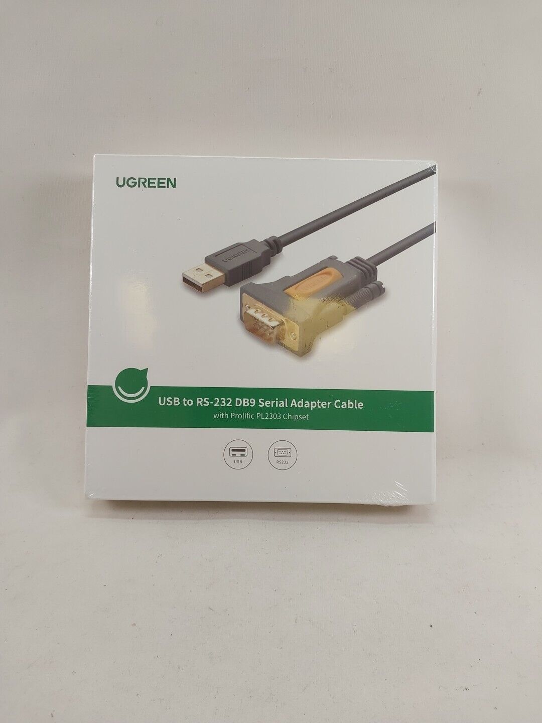 New UGREEN USB to RS232 Adapter Serial Cable DB9 Male 9 Pin PL2303 Chipset RS-2