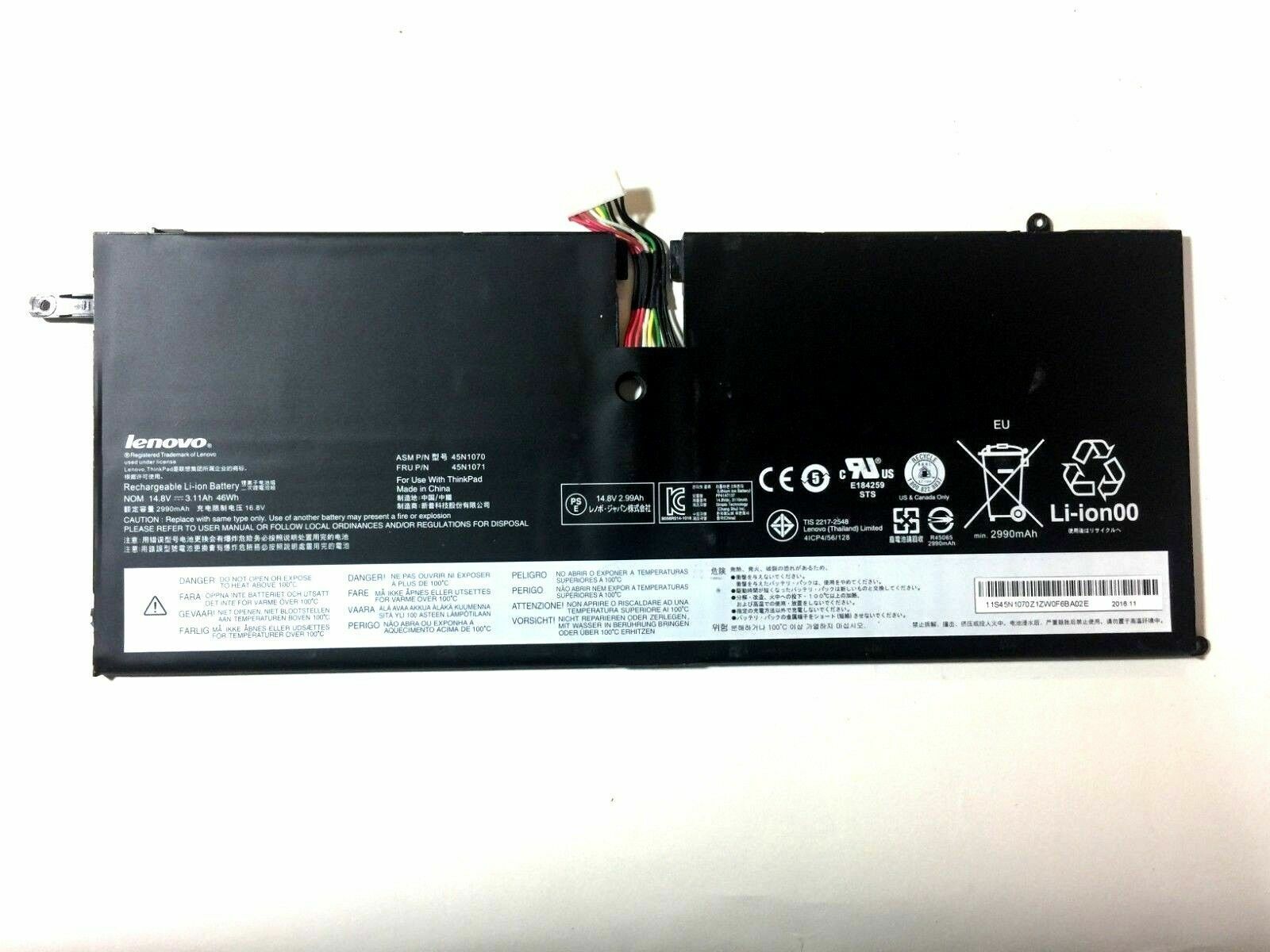 Genuine 45N1070 45N1071 Battery for Lenovo ThinkPad  X1 Carbon 1st Gen 3444 3460
