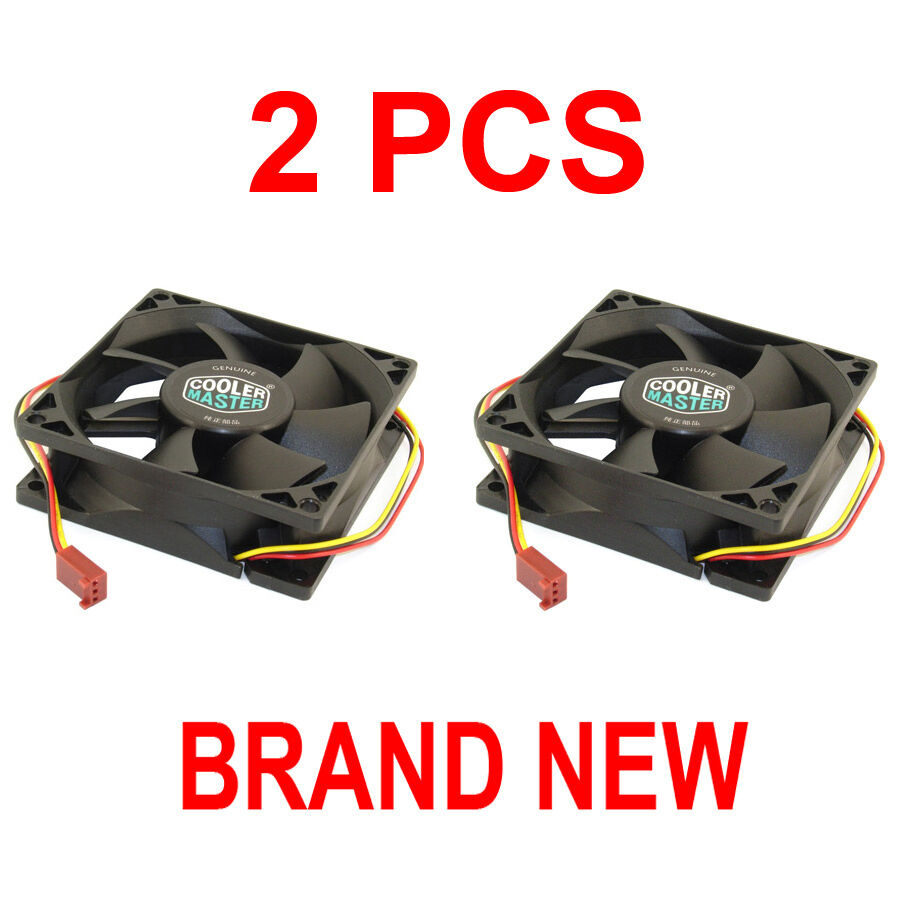 2-PCS NEW COOLER MASTER 80MM x 25MM 3-PIN CASE FAN
