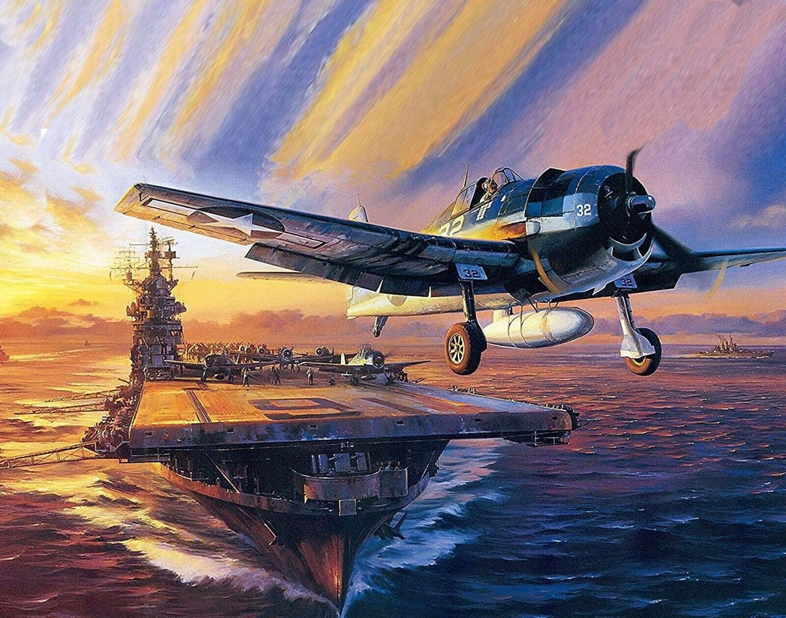 WWII Plane Taking Off Carrier  Mouse Pads Stunning Photos