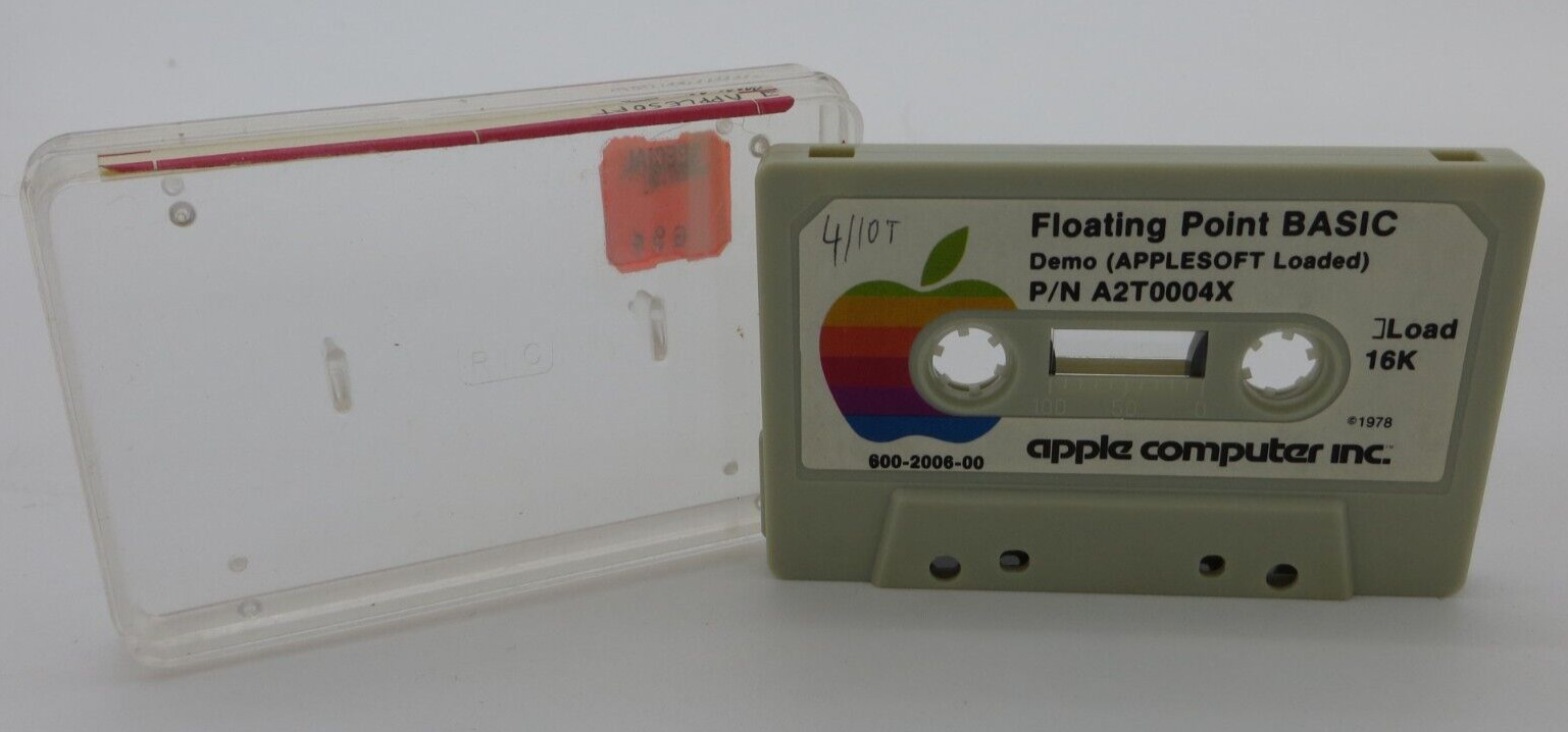 1978 APPLE II Computer Cassette Applesoft IIa Floating Point BASIC P/N A2T0004X