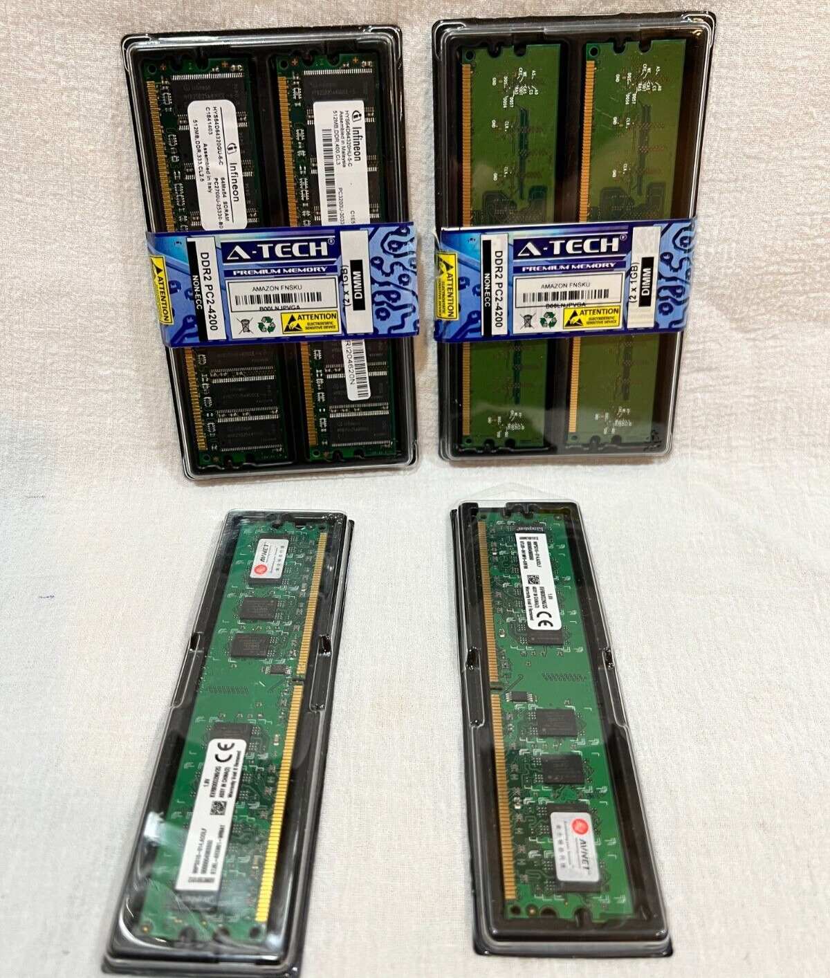 Premium Memory bundle of 6   A-Tech DDR2 PC 2-4200 2x 1 GB kit