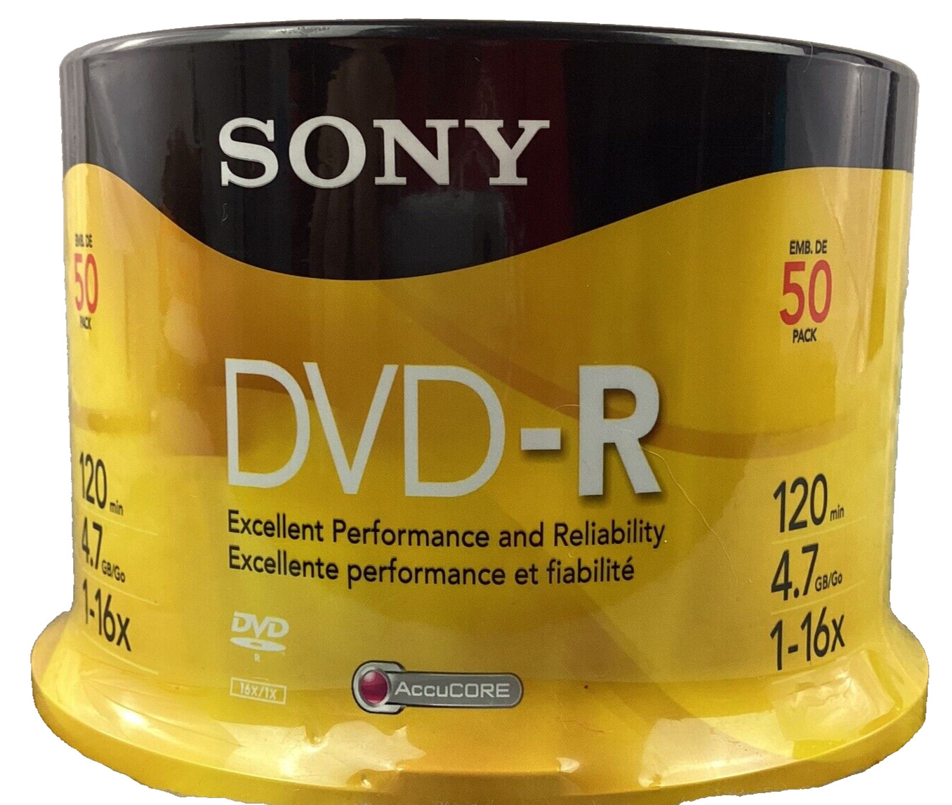 SONY DVD-R 50 Pack 120 Minutes 4.7 GB Blank Media Disc Sealed New