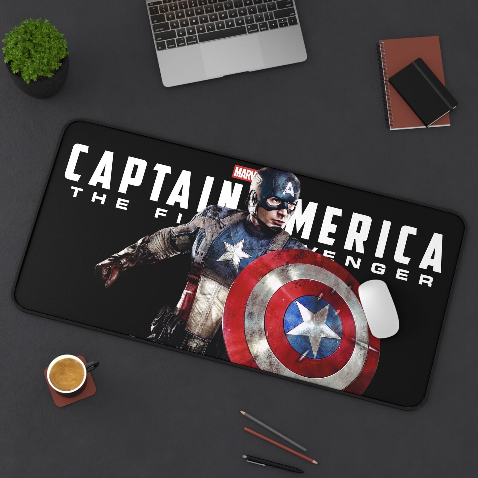 Captain America - First Avengers Movie Art - Multiple Sizes - Desk Mat Mouse Pad