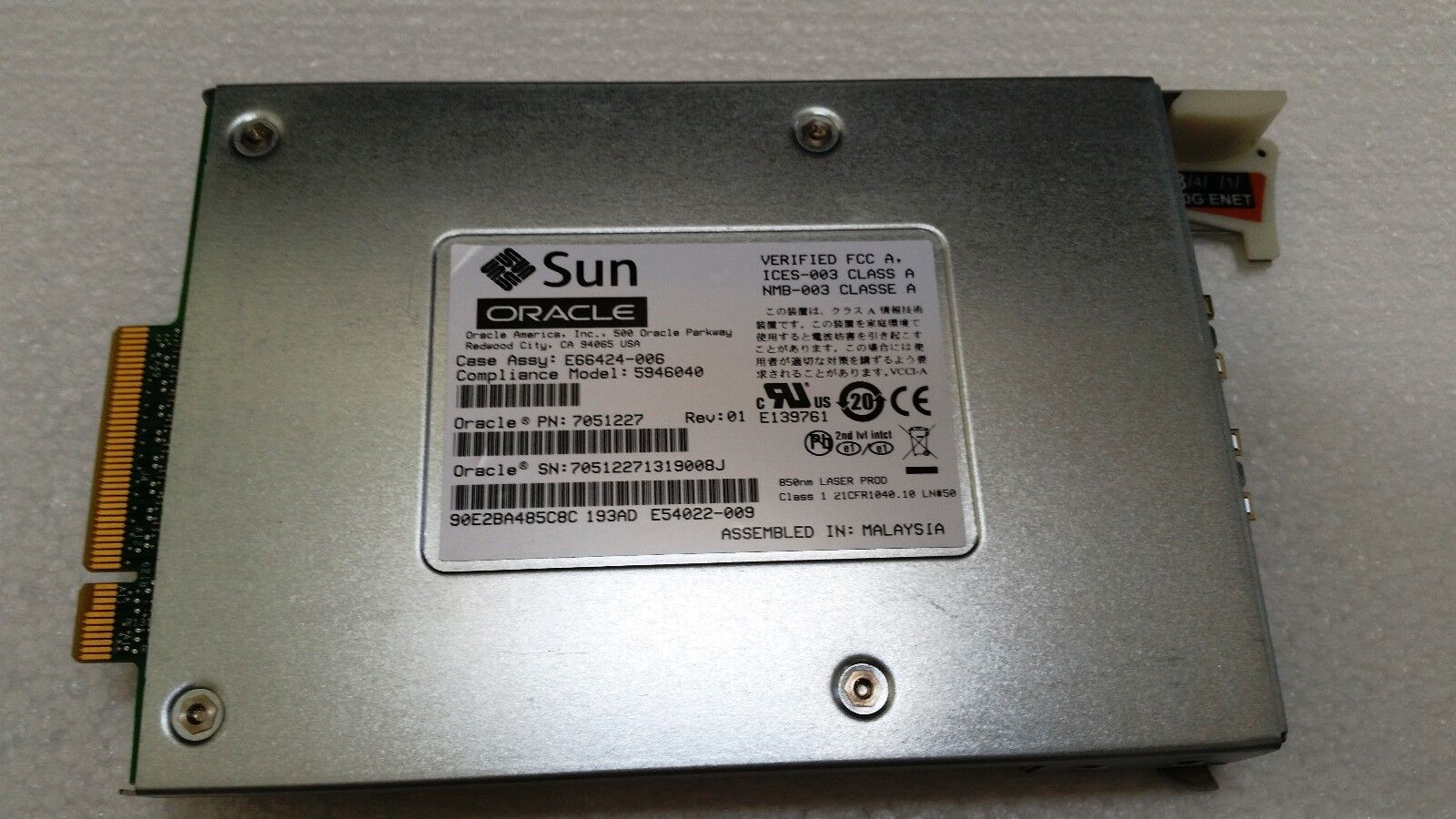 Sun Oracle 7051227 Dual Port 10GB PCI Adapter X1110A-Z Sparc Blade Server T5