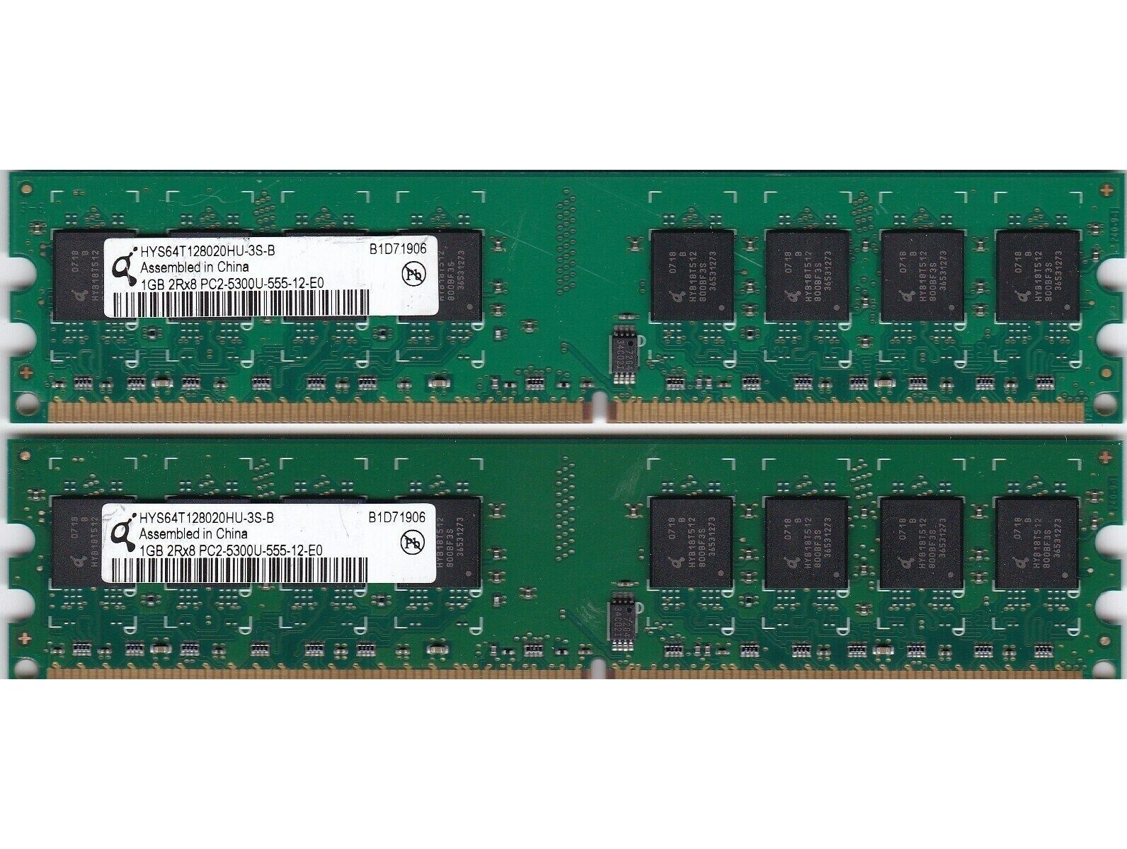 2GB 2x1GB PC2 5300 QIMONDA HYS64T128020HU-3S-B DDR2-667 Dell GX280 GX520 GX620