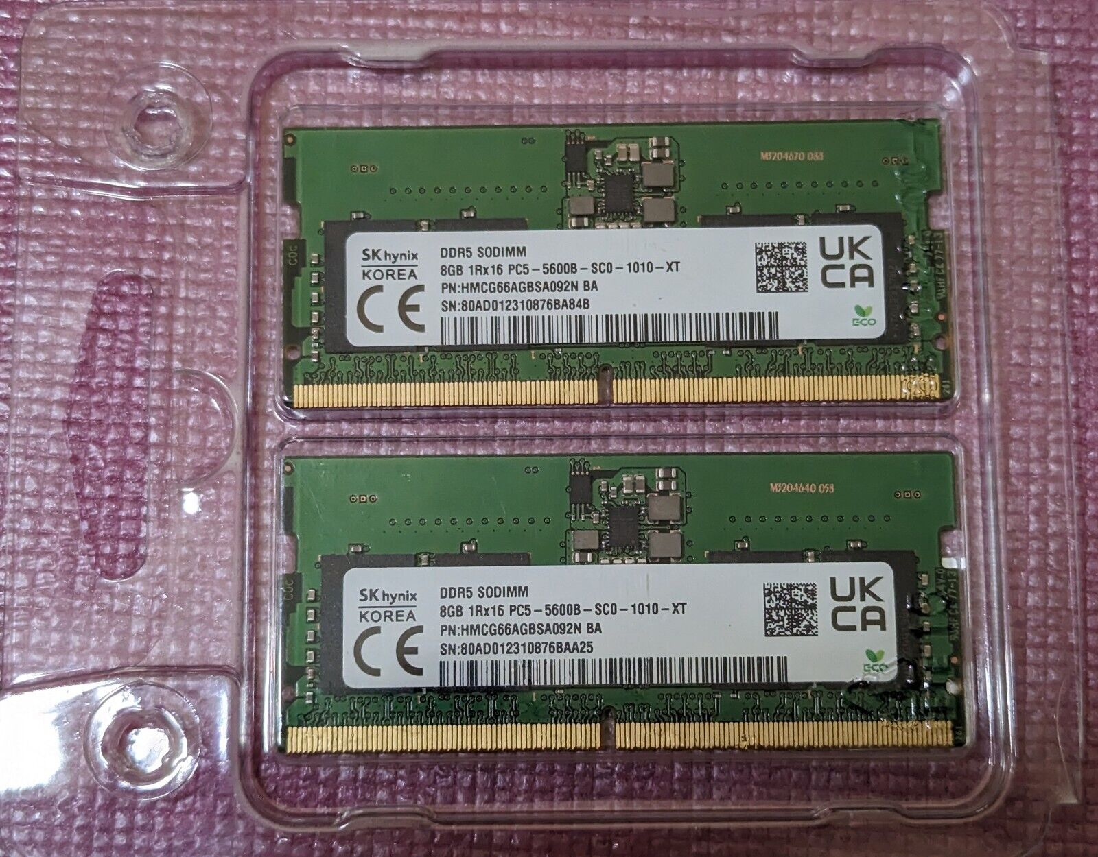 SK Hynix 16GB (2x8GB) DDR5 5600MHz SODIMM Laptop Memory RAM, HMCG66AGBSA092N