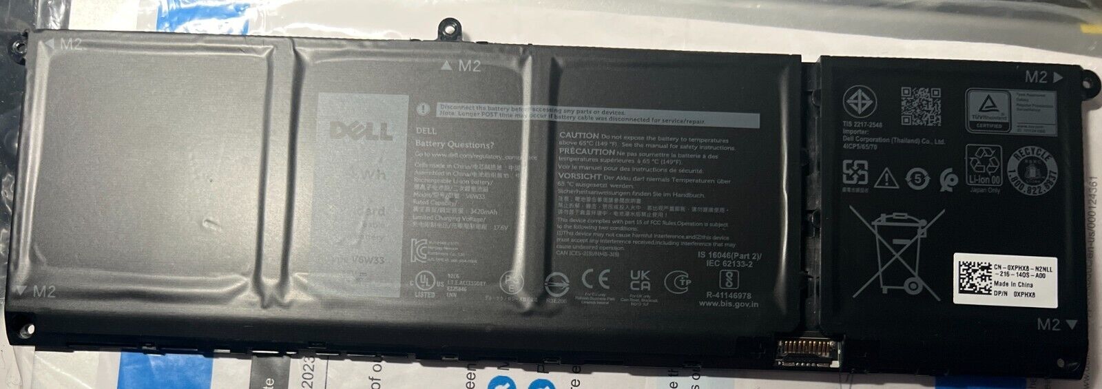 Genuine Dell battery 0XPHX8 V6W33 fits Latitude 3320 3330 3420 3520 Inspiron