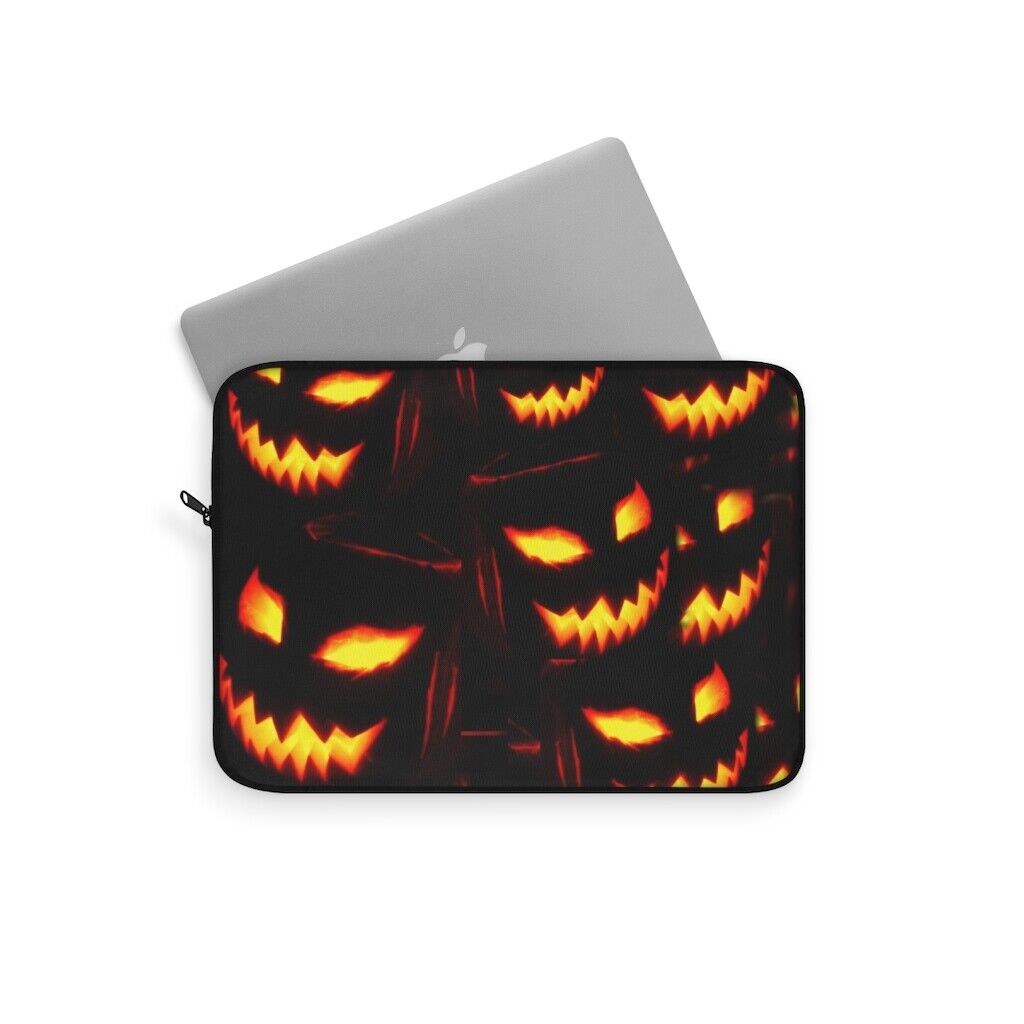 Halloween Laptop Sleeve Spooky Jack-O-Lanterns Universal Polyester Laptop Sleeve