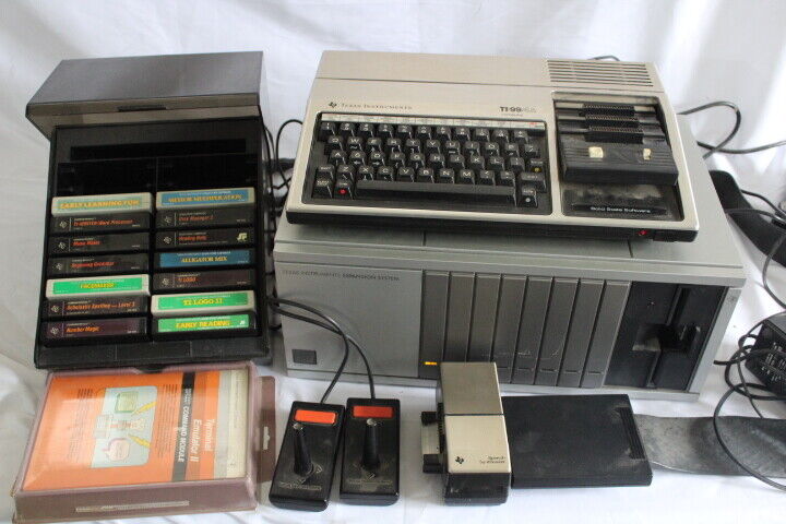 Vintage Texas Insturments TI-99/4A w/ Expansion System Cartridges Extras Speech 