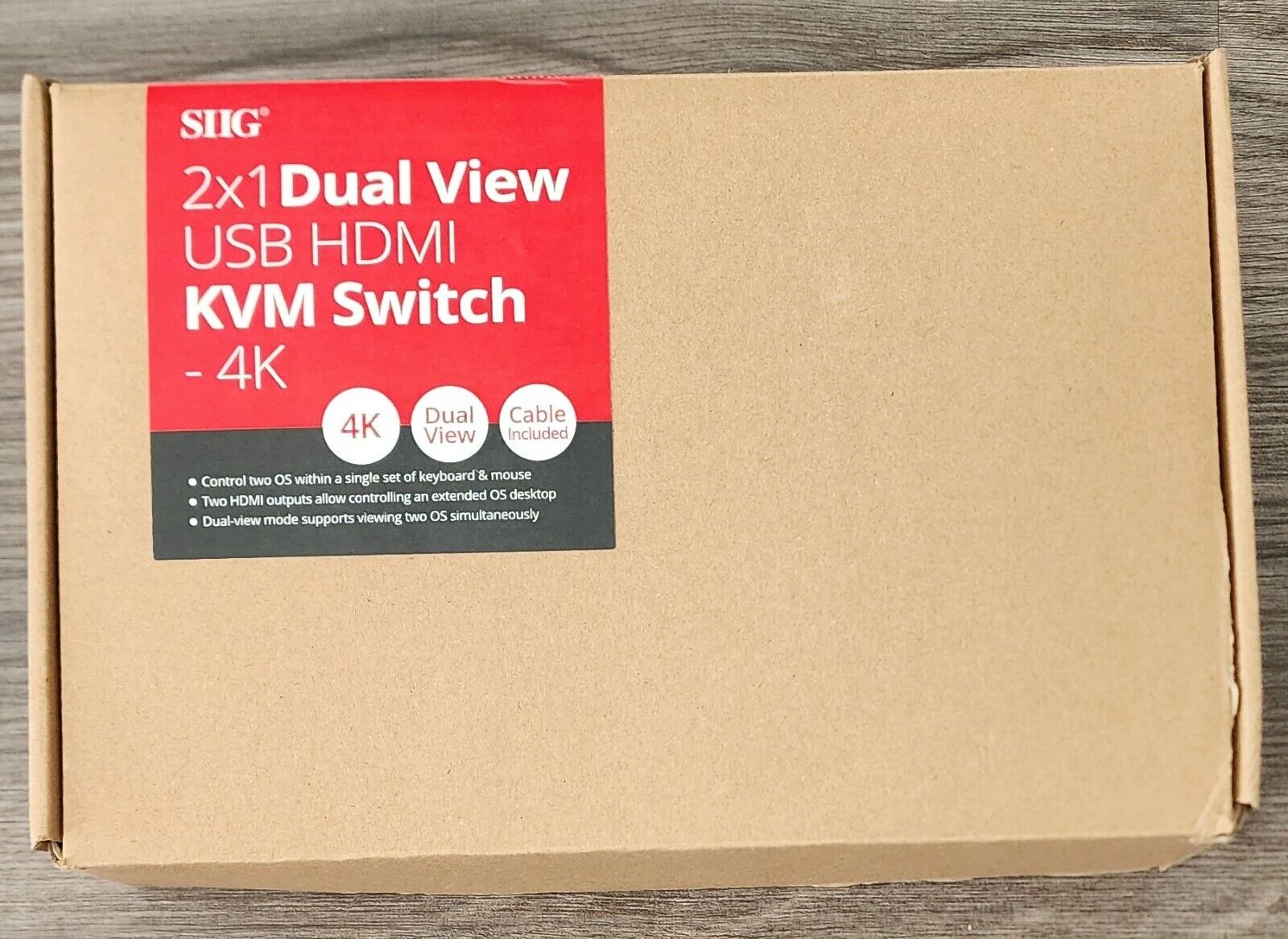 SIIG 2x1 Dual View USB HDMI KVM Switch - 4K, CE-KV0711-S1
