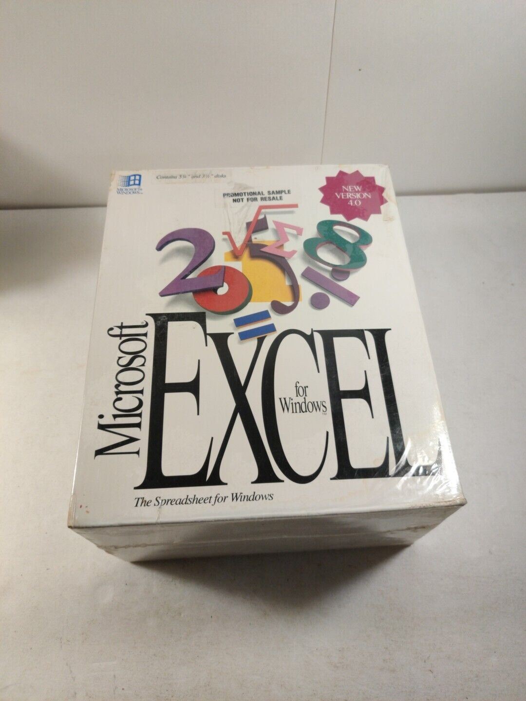 Microsoft Excel 4.0 for Windows Box Set SEALED Promotional Sample Not For Resale