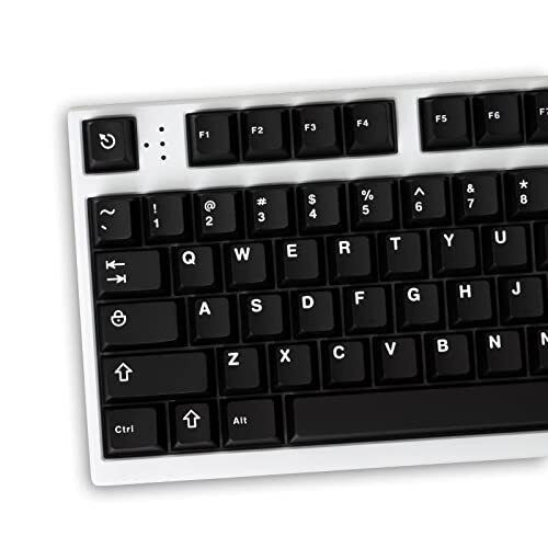Black Keycaps Cherry Profile Doubleshot WOB Keycaps Set 132 Keys Custom Keyca...