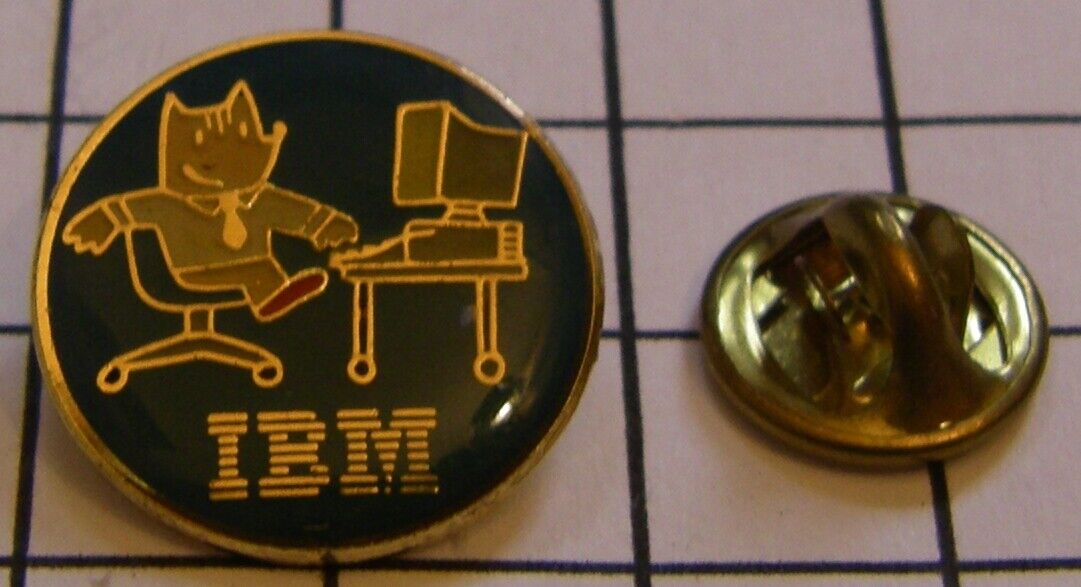 IBM COMPUTER OLYMPICS BARCELONA 92 COBI MASCOT ROUND Vintage PIN BADGE