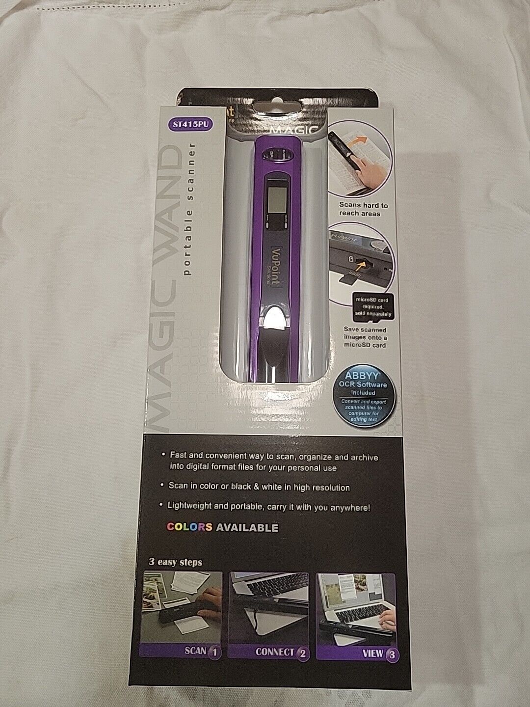 VuPoint Magic Wand Handheld Scanner Purple Portable ST415PU New