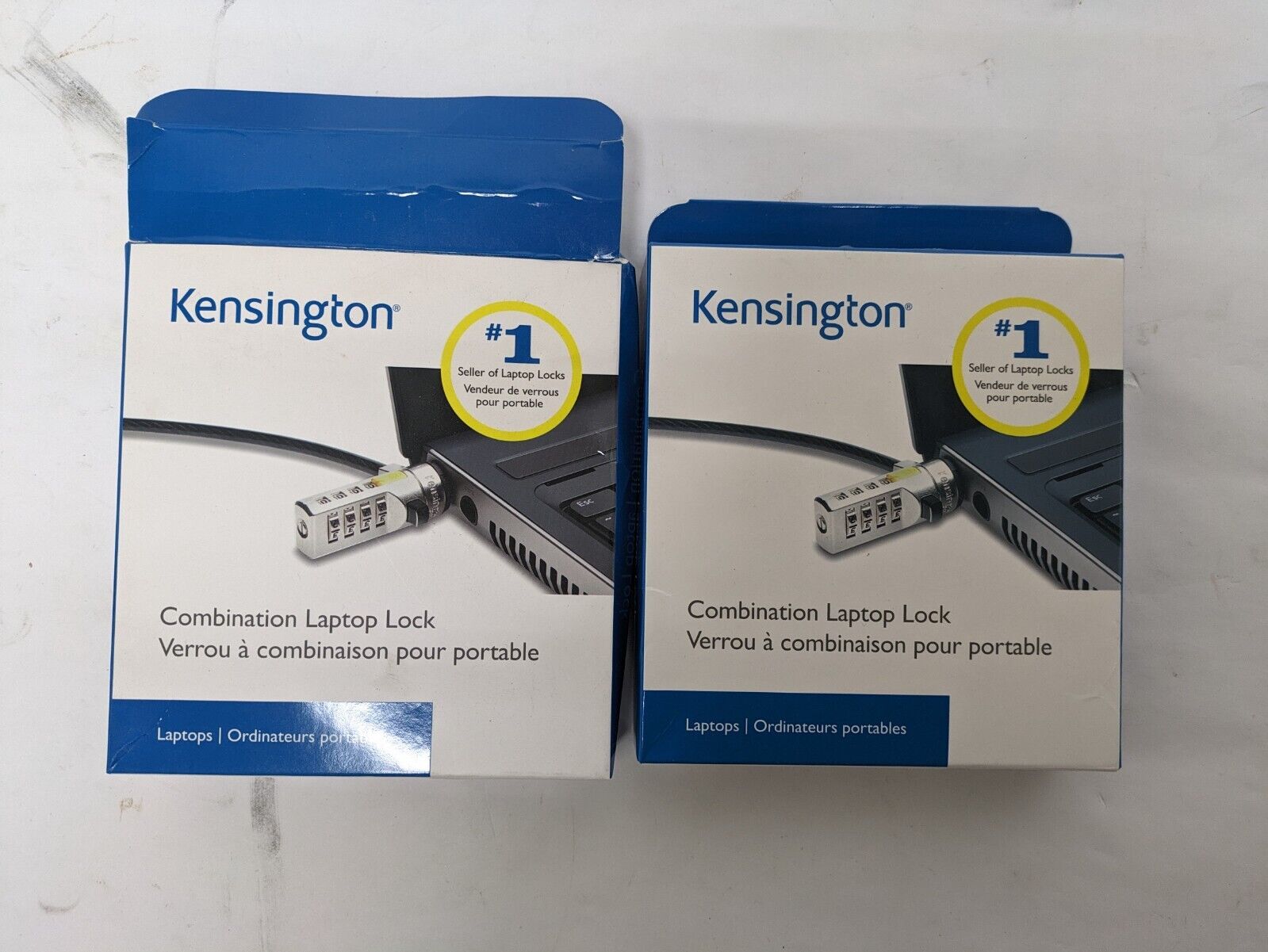 Pair of 2 Kensington Combination Cable Lock Laptop K64673AM New Open Box