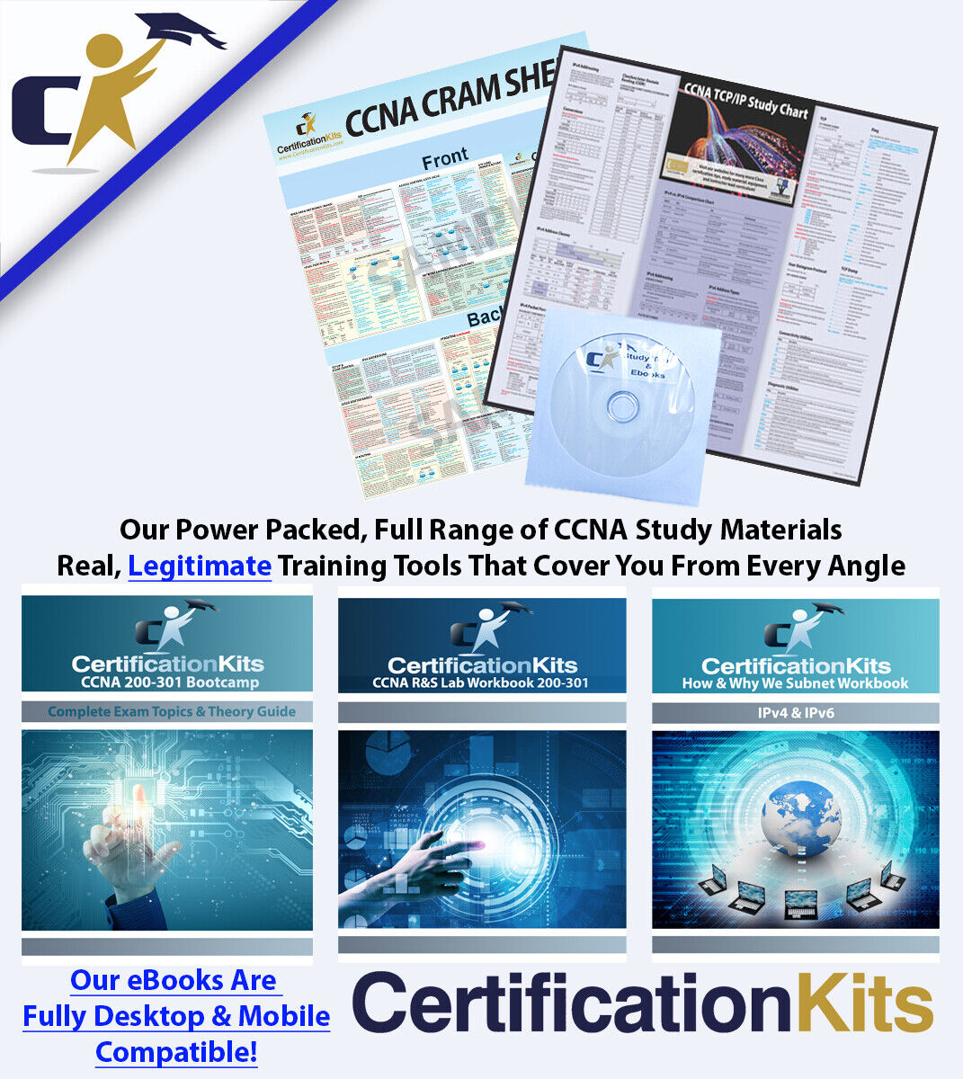 Cisco New CCNA 200-301 Routing & Switching Study Value Pack.  Awesome Labs